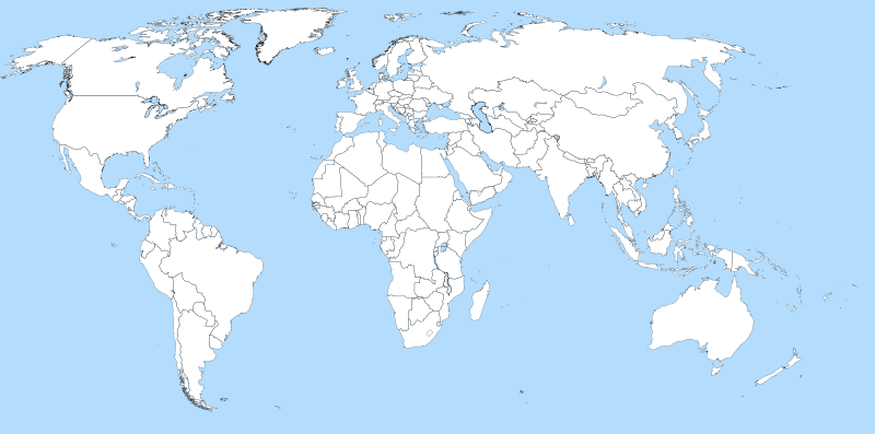 Carte du monde vierge